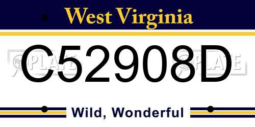 C52908D West Virginia License Plate
