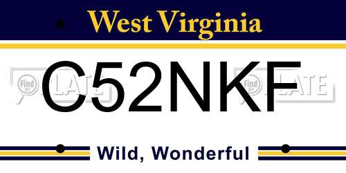 C52NKF West Virginia License Plate