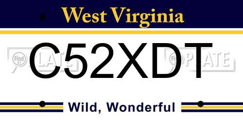 C52XDT West Virginia License Plate