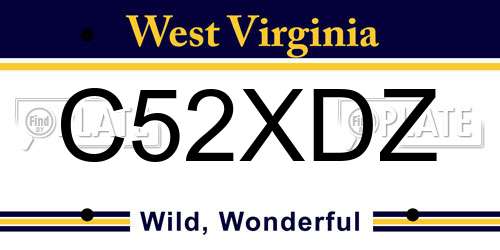 C52XDZ West Virginia License Plate