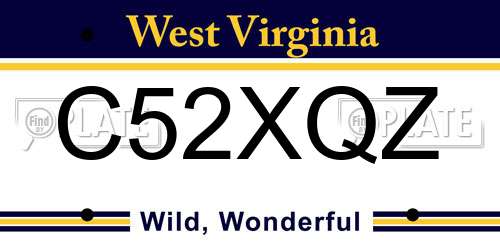 C52XQZ West Virginia License Plate