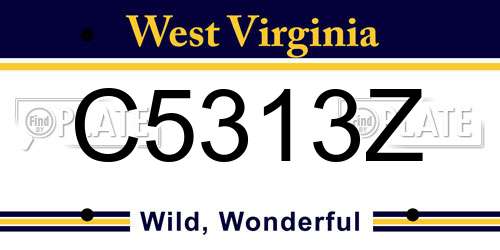 C5313Z West Virginia License Plate