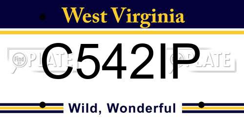 C542IP West Virginia License Plate