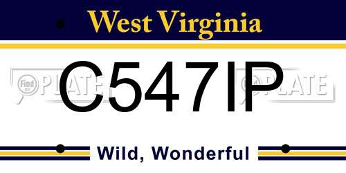C547IP West Virginia License Plate