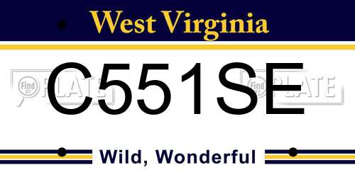 C551SE West Virginia License Plate