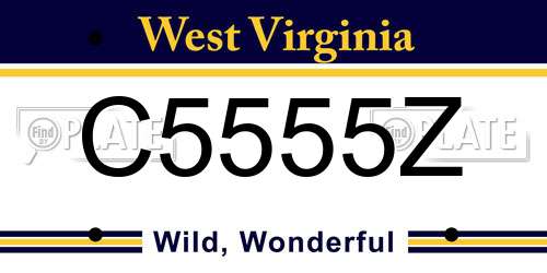 C5555Z West Virginia License Plate