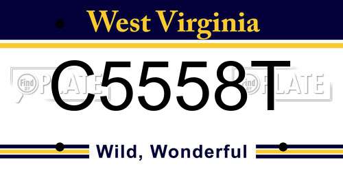 C5558T West Virginia License Plate