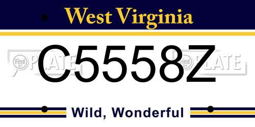 C5558Z West Virginia License Plate