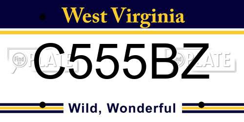 C555BZ West Virginia License Plate