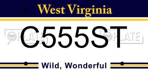 C555ST West Virginia License Plate