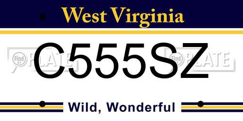 C555SZ West Virginia License Plate