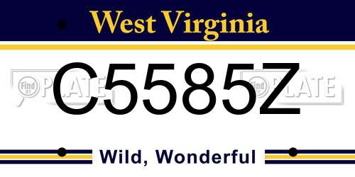 C5585Z West Virginia License Plate