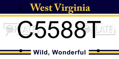 C5588T West Virginia License Plate