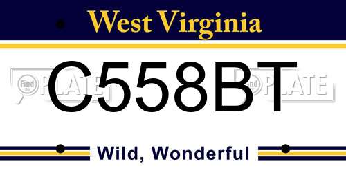 C558BT West Virginia License Plate