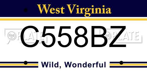 C558BZ West Virginia License Plate