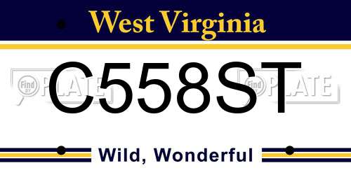 C558ST West Virginia License Plate