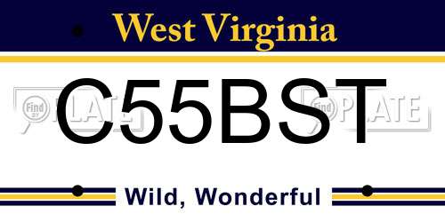 C55BST West Virginia License Plate