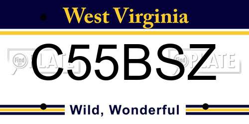 C55BSZ West Virginia License Plate