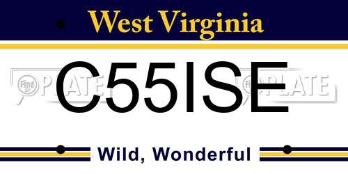 C55ISE West Virginia License Plate