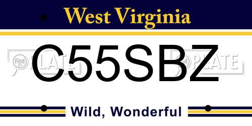 C55SBZ West Virginia License Plate