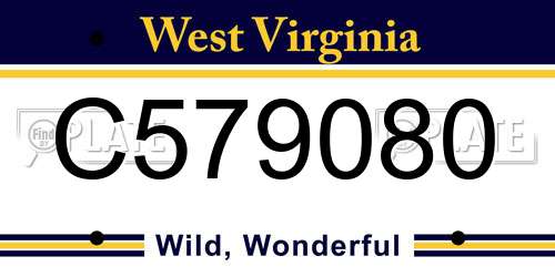 C579080 West Virginia License Plate