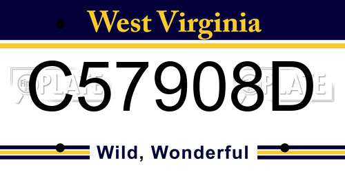 C57908D West Virginia License Plate