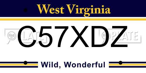 C57XDZ West Virginia License Plate