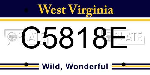 C5818E West Virginia License Plate