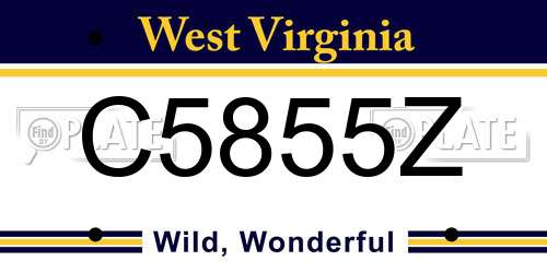 C5855Z West Virginia License Plate