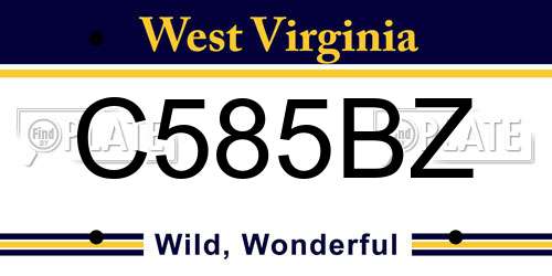 C585BZ West Virginia License Plate
