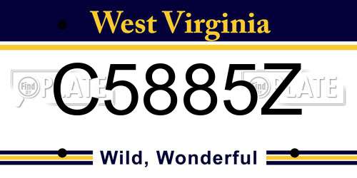 C5885Z West Virginia License Plate
