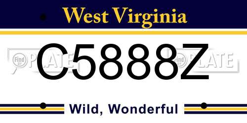 C5888Z West Virginia License Plate