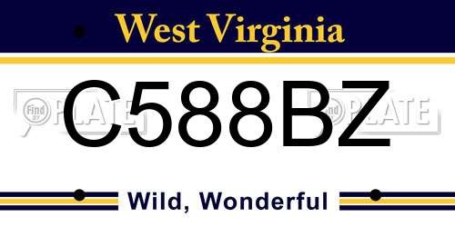 C588BZ West Virginia License Plate