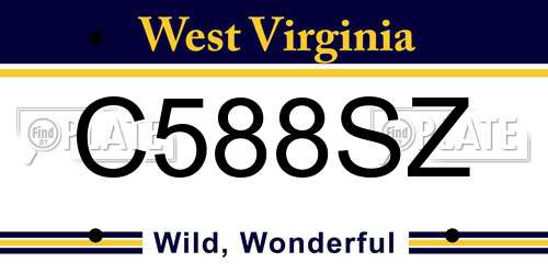 C588SZ West Virginia License Plate