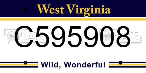 C595908 West Virginia License Plate