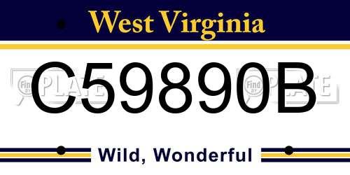 C59890B West Virginia License Plate