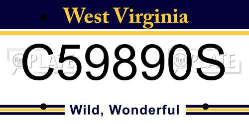 C59890S West Virginia License Plate