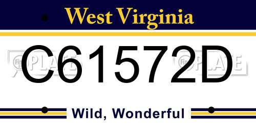 C61572D West Virginia License Plate