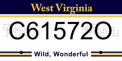 C61572O West Virginia License Plate