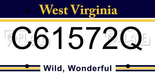 C61572Q West Virginia License Plate