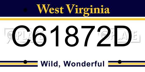 C61872D West Virginia License Plate