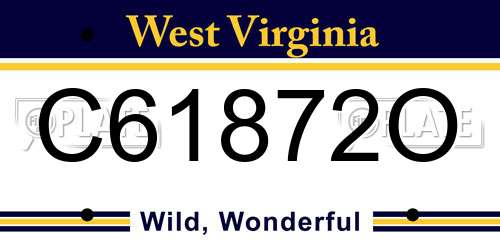 C61872O West Virginia License Plate