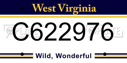 C622976 West Virginia License Plate