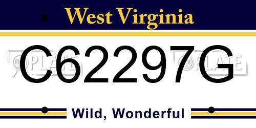 C62297G West Virginia License Plate