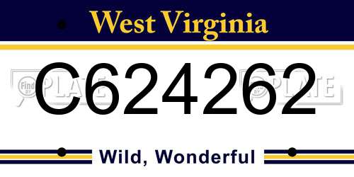 C624262 West Virginia License Plate