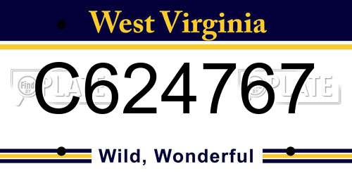 C624767 West Virginia License Plate