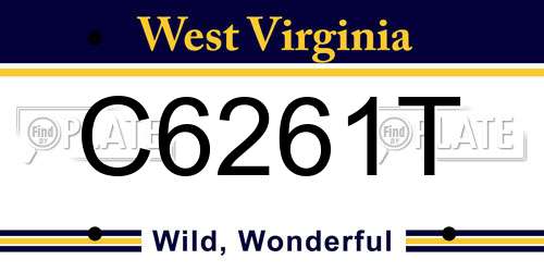 C6261T West Virginia License Plate