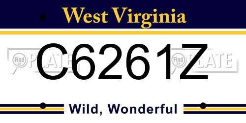 C6261Z West Virginia License Plate