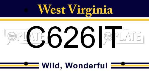 C626IT West Virginia License Plate