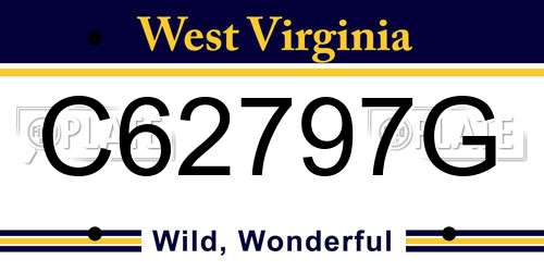 C62797G West Virginia License Plate